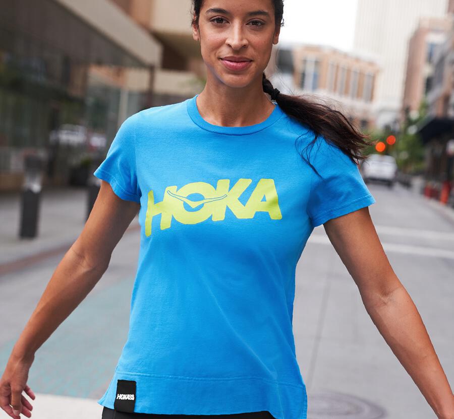 Hoka One One Košele Damske Modre - Brand - 67534-ANPQ